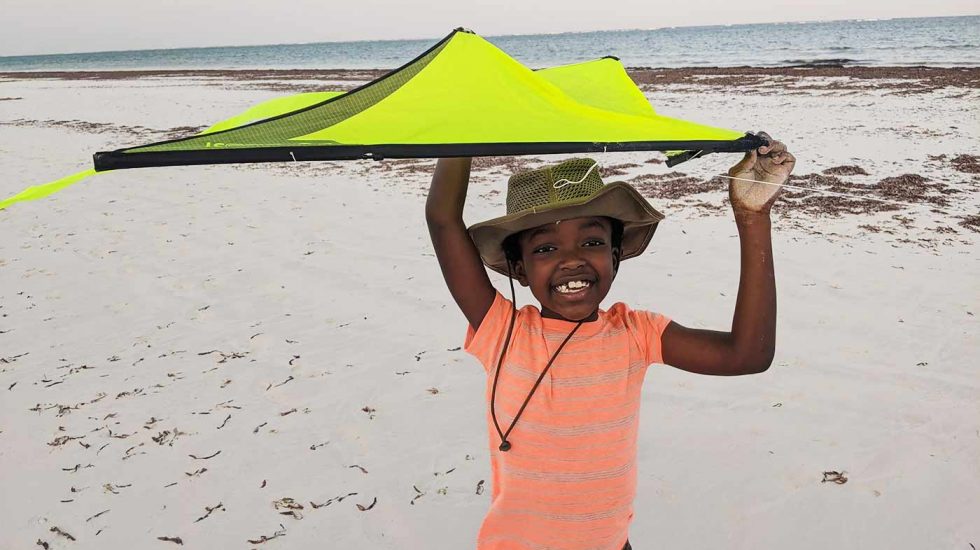 Kiting at the beach